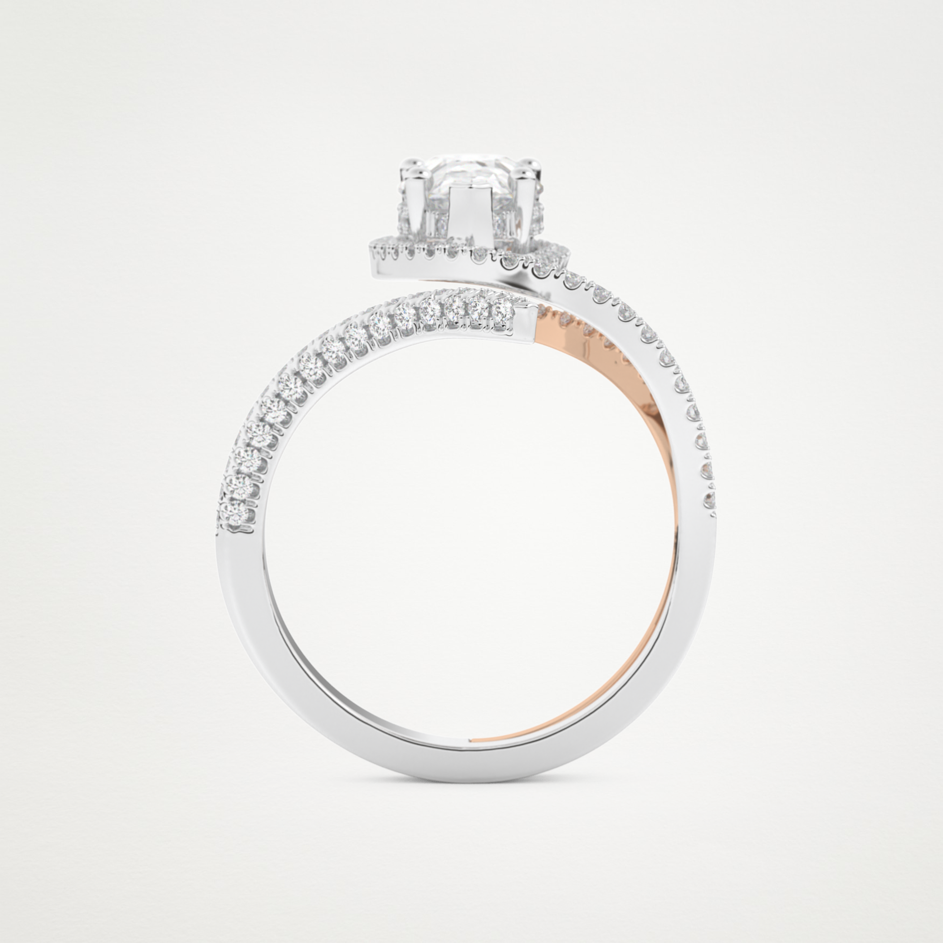 Pear Halo & Pave Lab Grown Diamond Engagement Ring