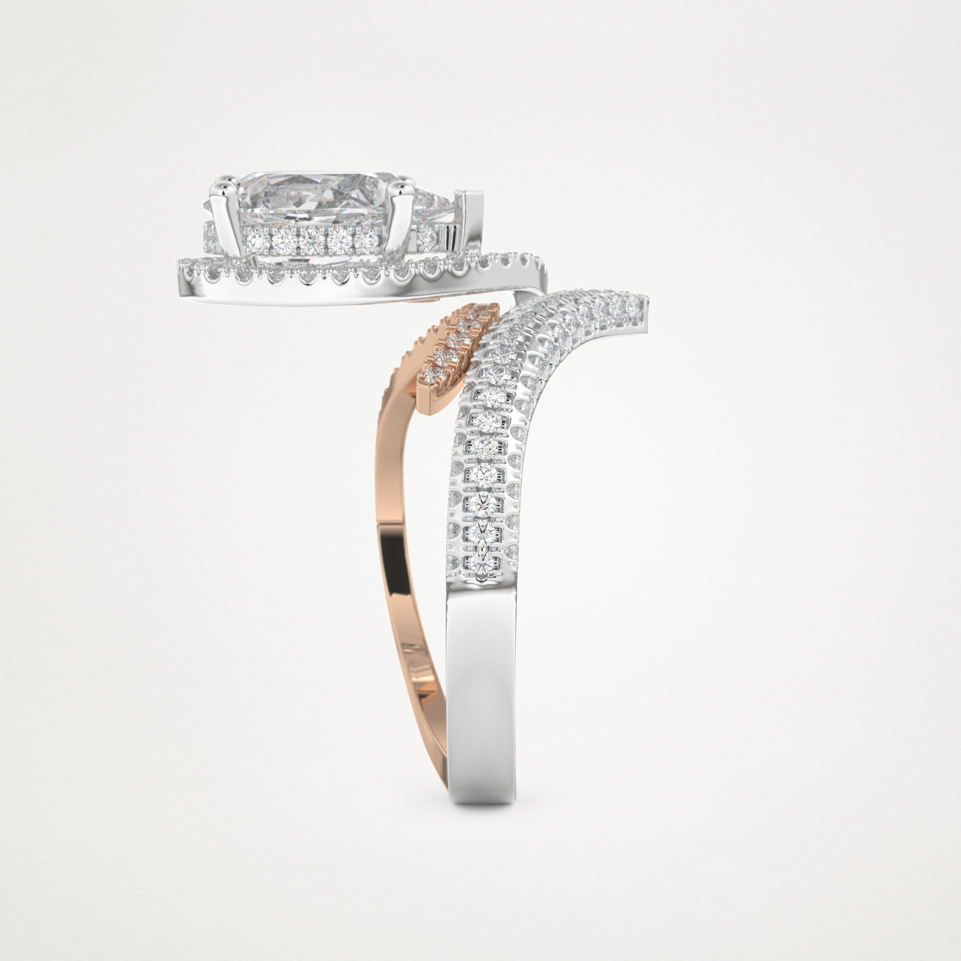 Pear Halo & Pave Lab Grown Diamond Engagement Ring