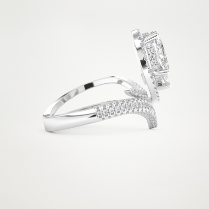Pear Halo & Pave Lab Grown Diamond Engagement Ring