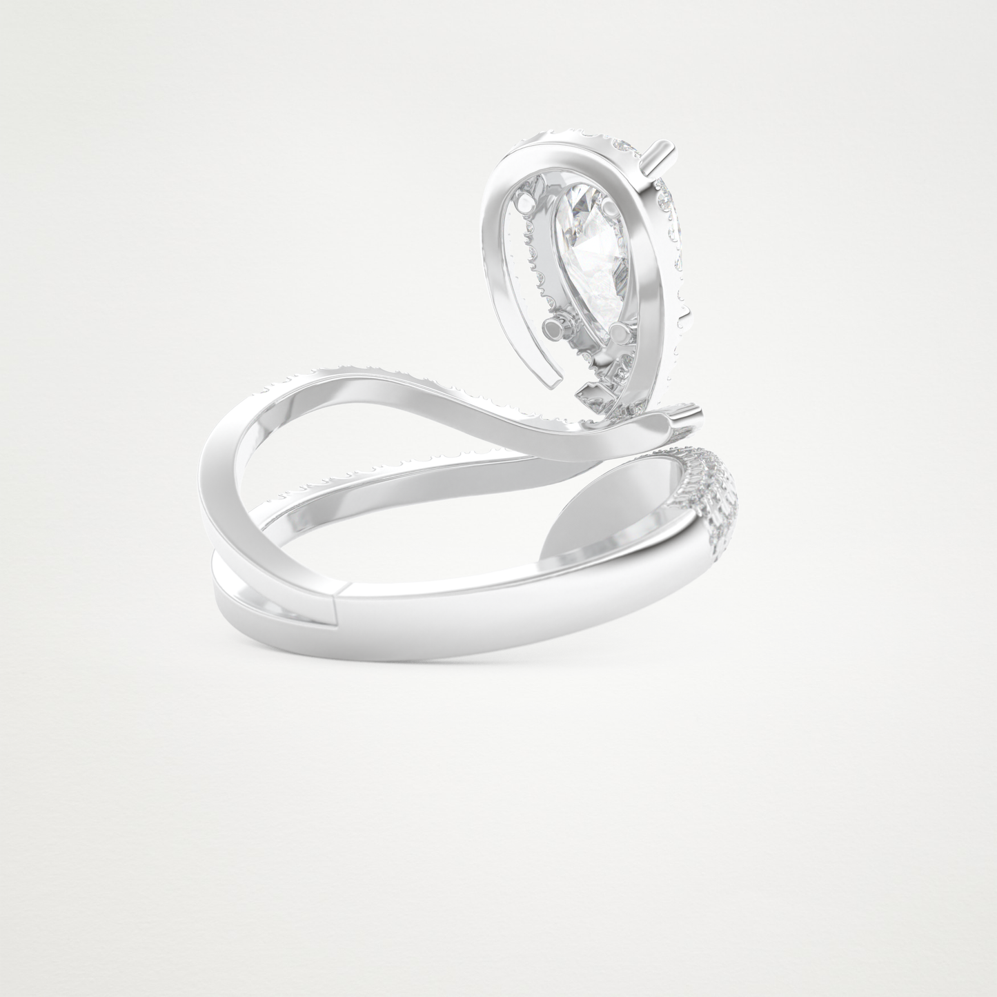 Pear Halo & Pave Lab Grown Diamond Engagement Ring