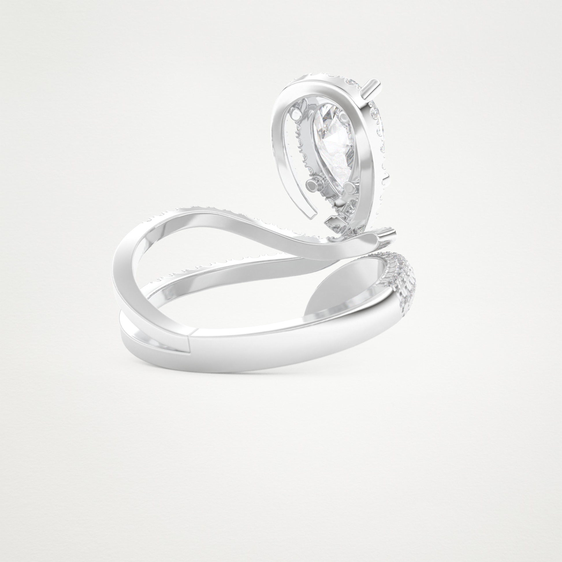 Pear Halo & Pave Lab Grown Diamond Engagement Ring