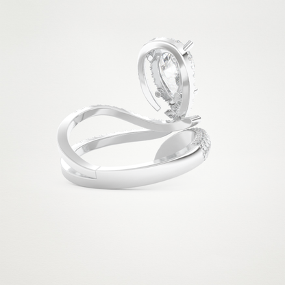 Pear Halo & Pave Lab Grown Diamond Engagement Ring