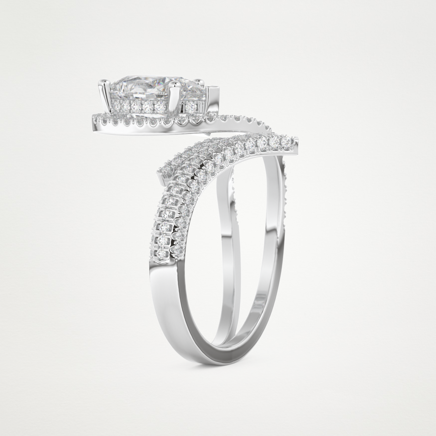 Pear Halo & Pave Lab Grown Diamond Engagement Ring