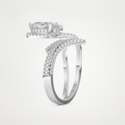 Pear Halo & Pave Lab Grown Diamond Engagement Ring