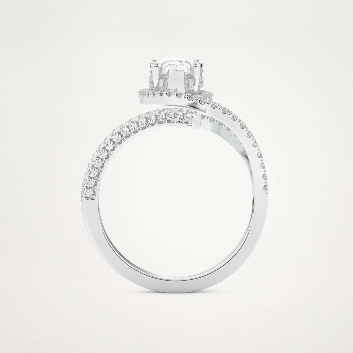 Pear Halo & Pave Lab Grown Diamond Engagement Ring