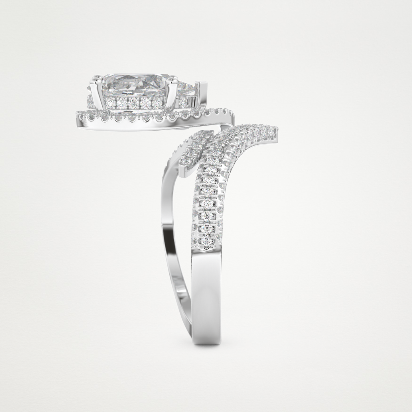 Pear Halo & Pave Lab Grown Diamond Engagement Ring