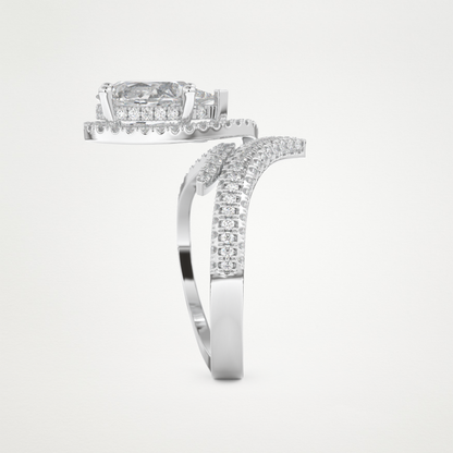 Pear Halo & Pave Lab Grown Diamond Engagement Ring