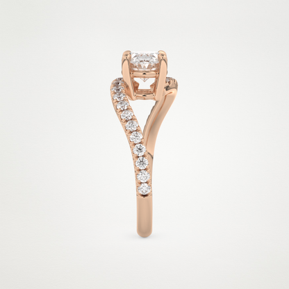 East West Oval Swirl & Pave Lab Grown Diamond Engagement Ring
