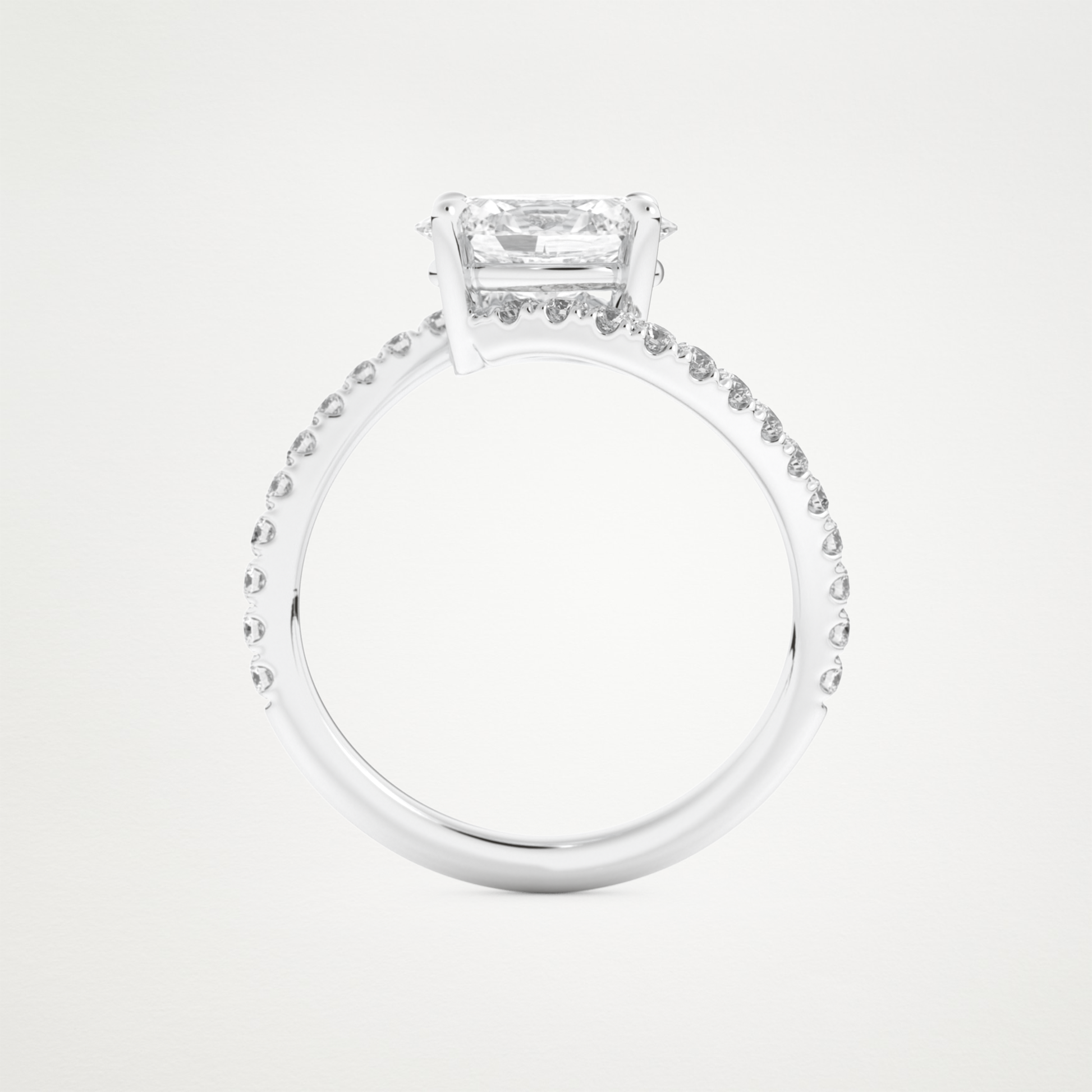 East West Oval Swirl & Pave Lab Grown Diamond Engagement Ring