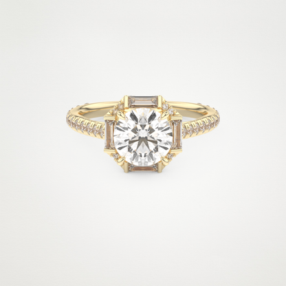 Round Cluster Lab Grown Diamond Engagement Ring