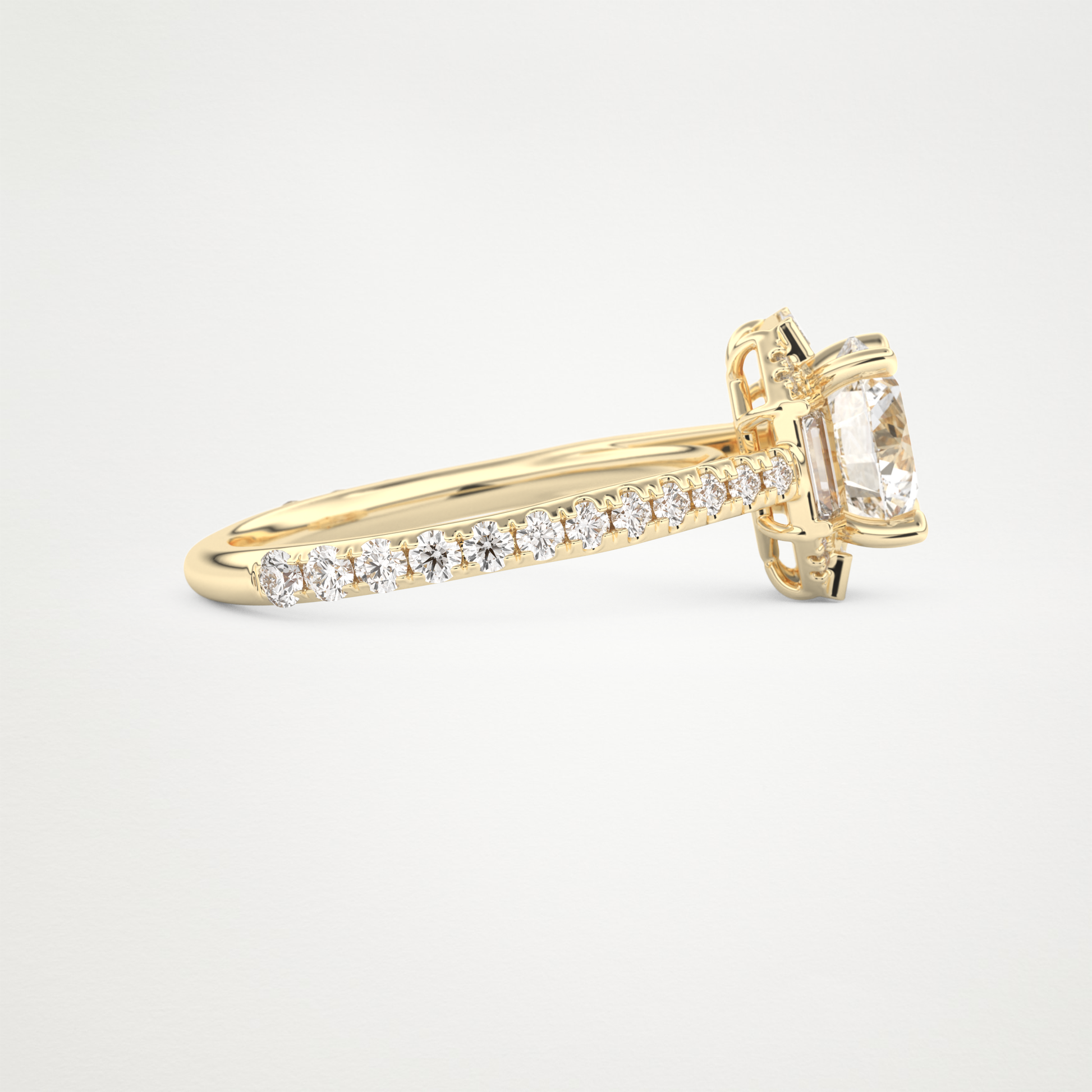 Round Cluster Lab Grown Diamond Engagement Ring