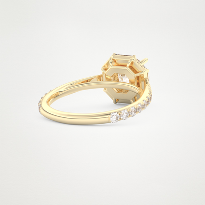 Round Cluster Lab Grown Diamond Engagement Ring