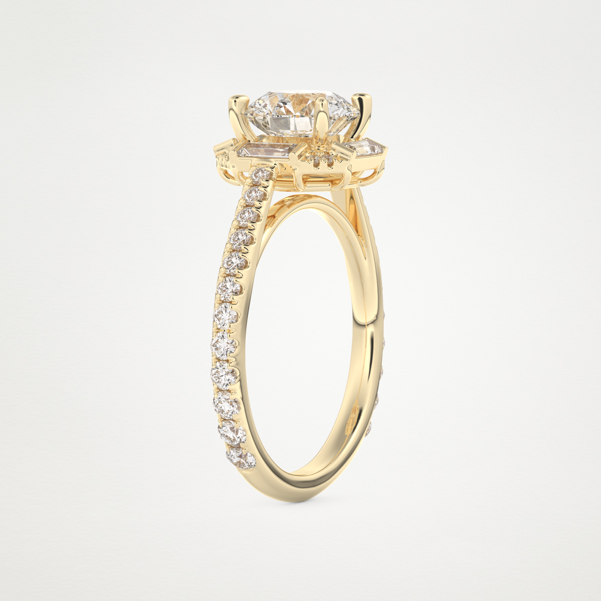 Round Cluster Lab Grown Diamond Engagement Ring