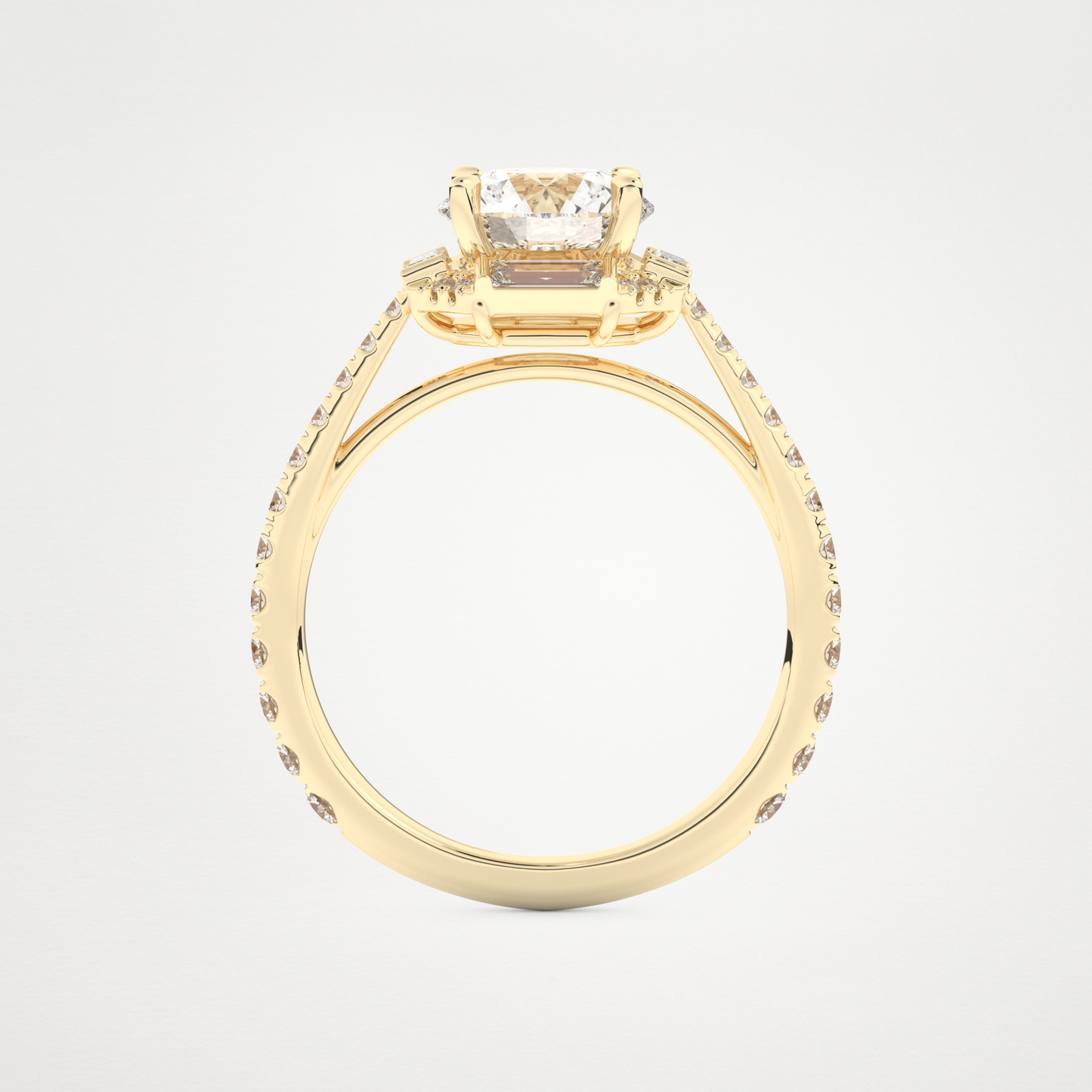 Round Cluster Lab Grown Diamond Engagement Ring