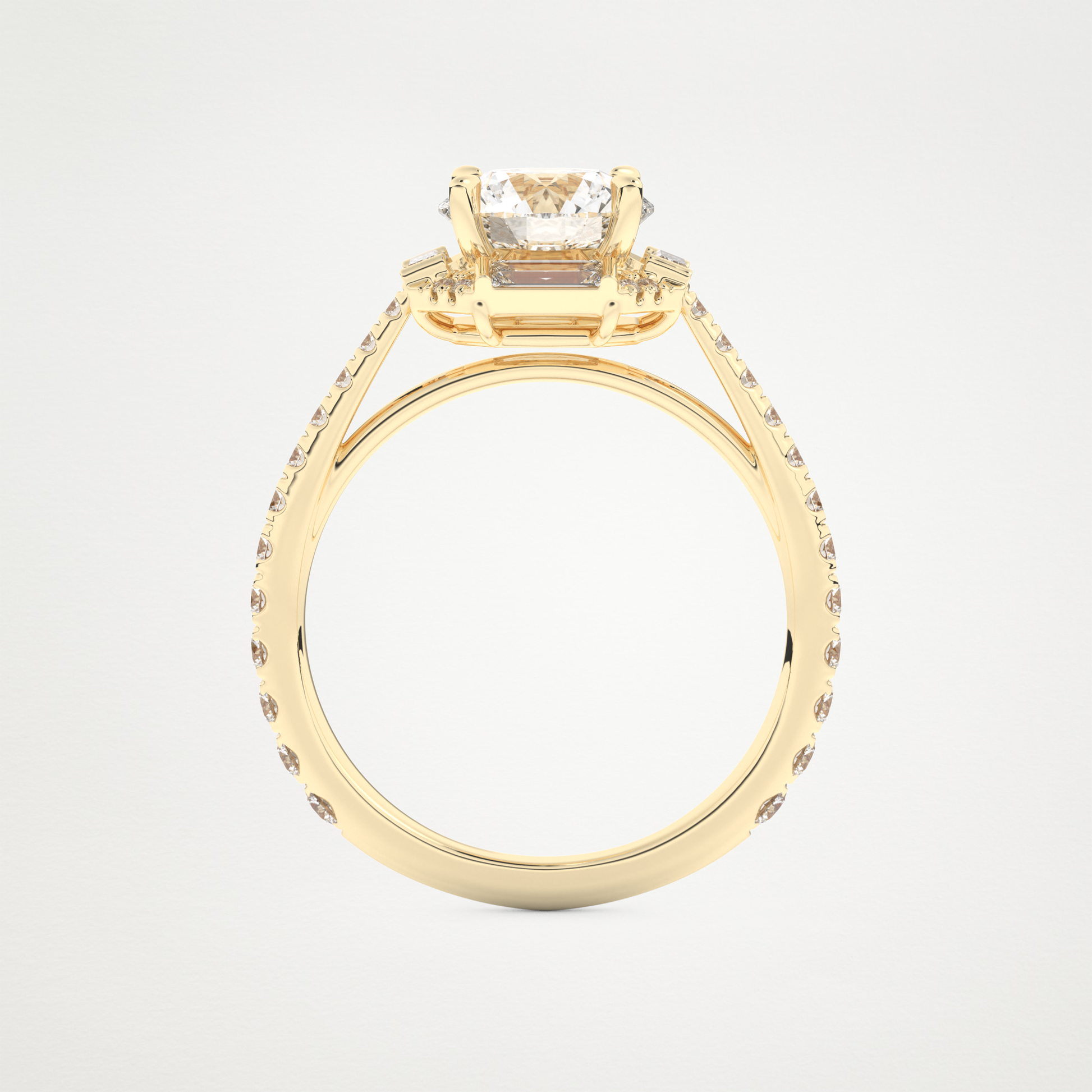 Round Cluster Lab Grown Diamond Engagement Ring