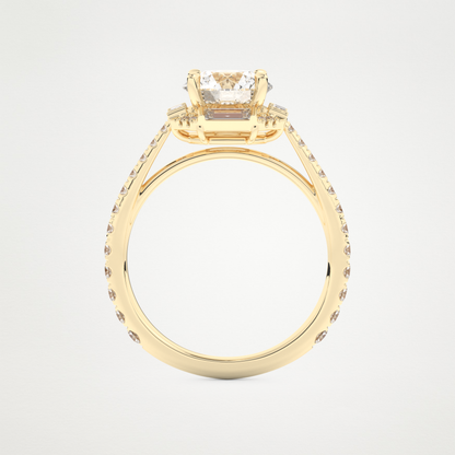 Round Cluster Lab Grown Diamond Engagement Ring