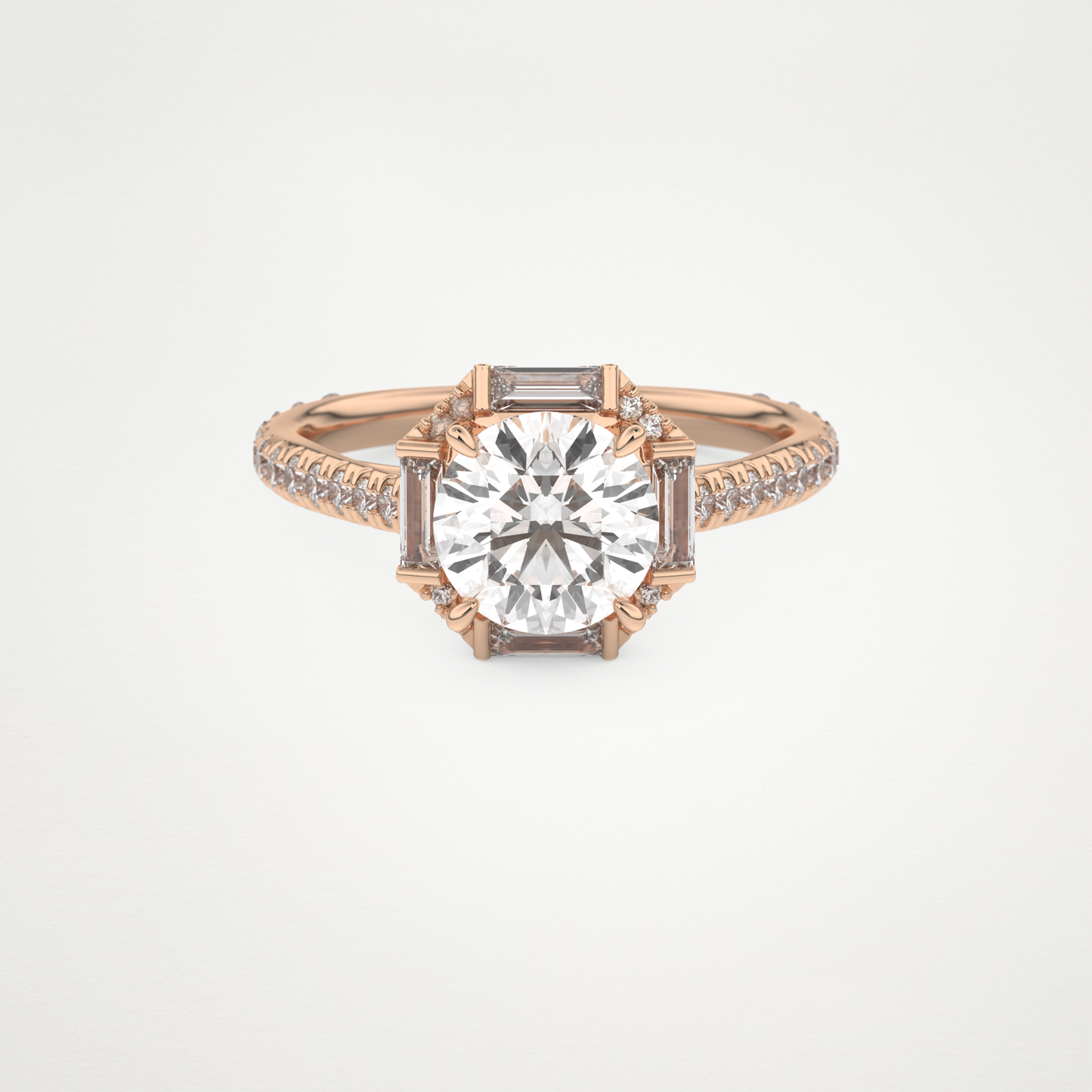 Round Cluster Lab Grown Diamond Engagement Ring