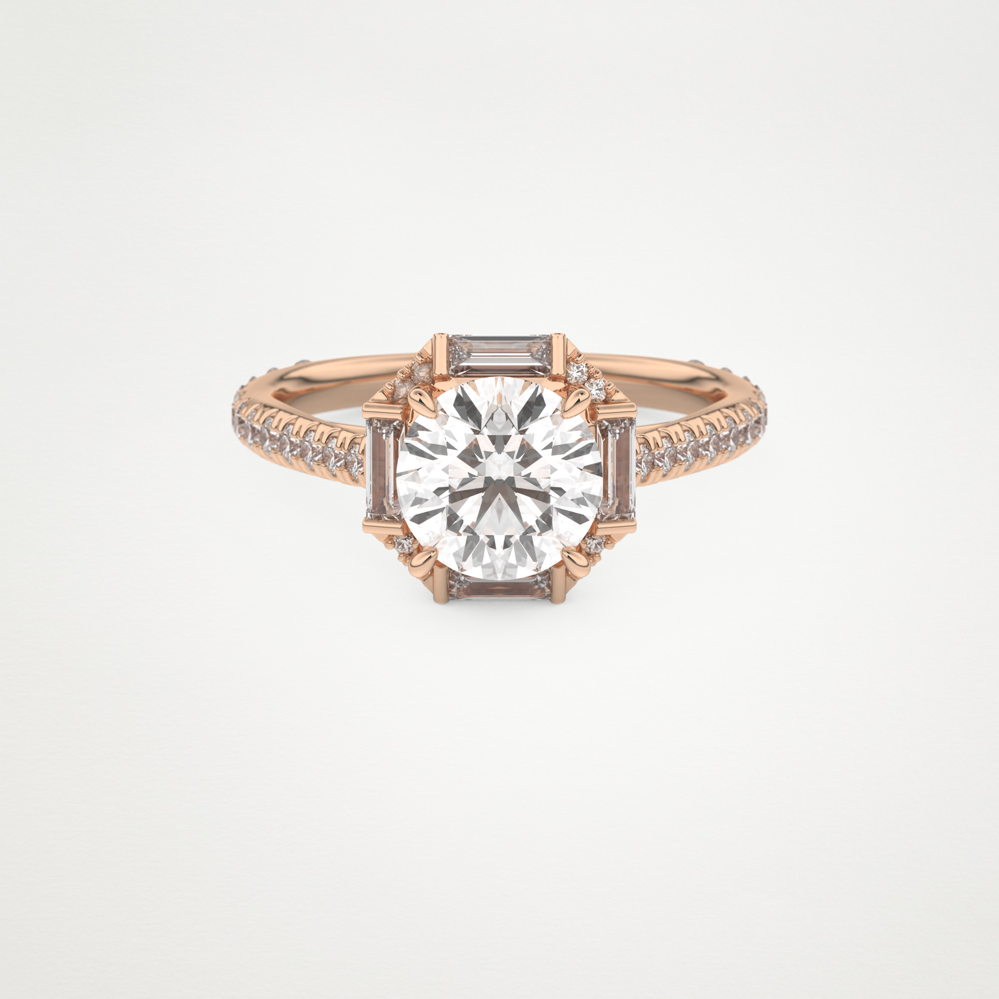 Round Cluster Lab Grown Diamond Engagement Ring