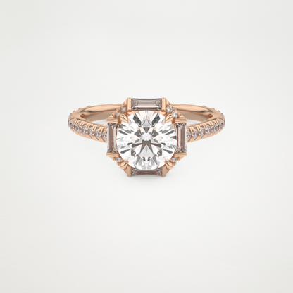 Round Cluster Lab Grown Diamond Engagement Ring