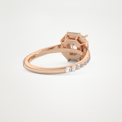 Round Cluster Lab Grown Diamond Engagement Ring