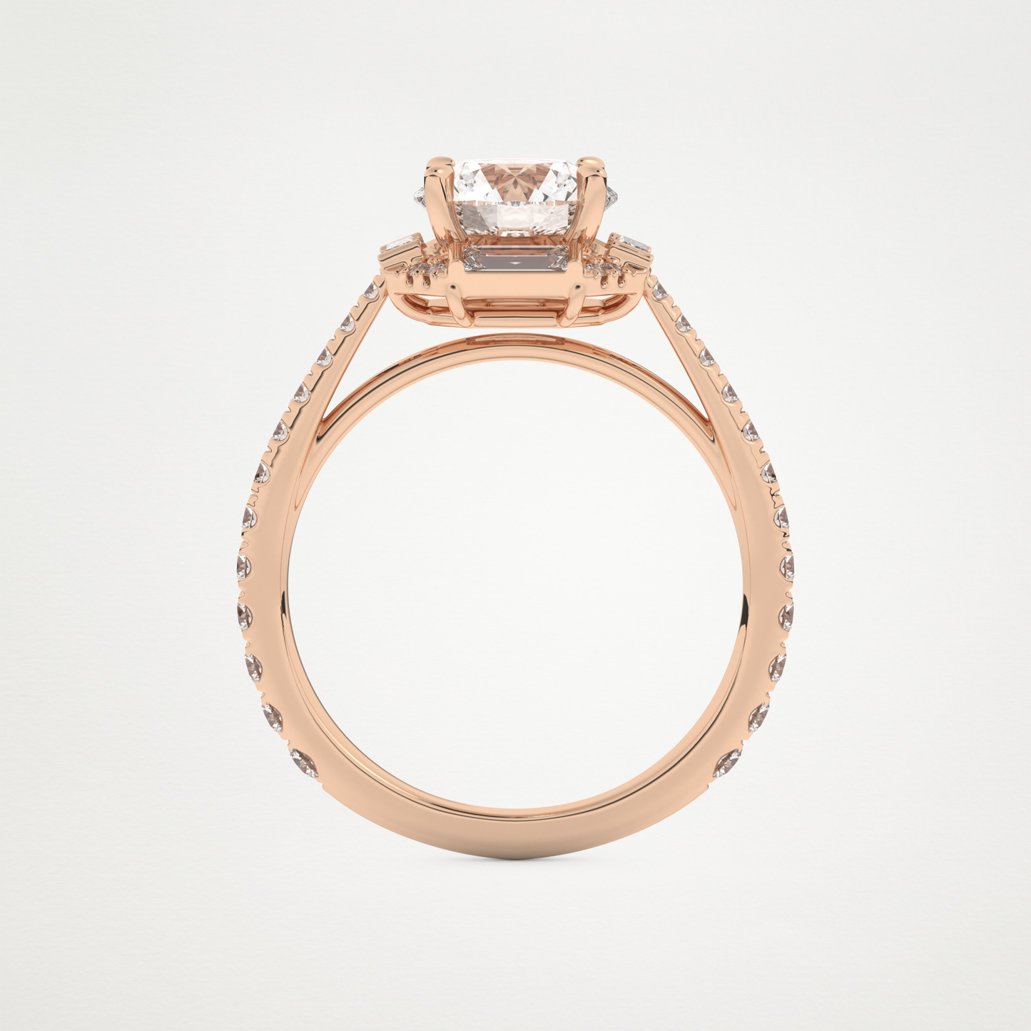 Round Cluster Lab Grown Diamond Engagement Ring