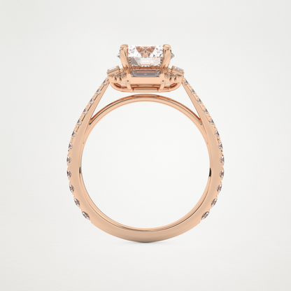 Round Cluster Lab Grown Diamond Engagement Ring