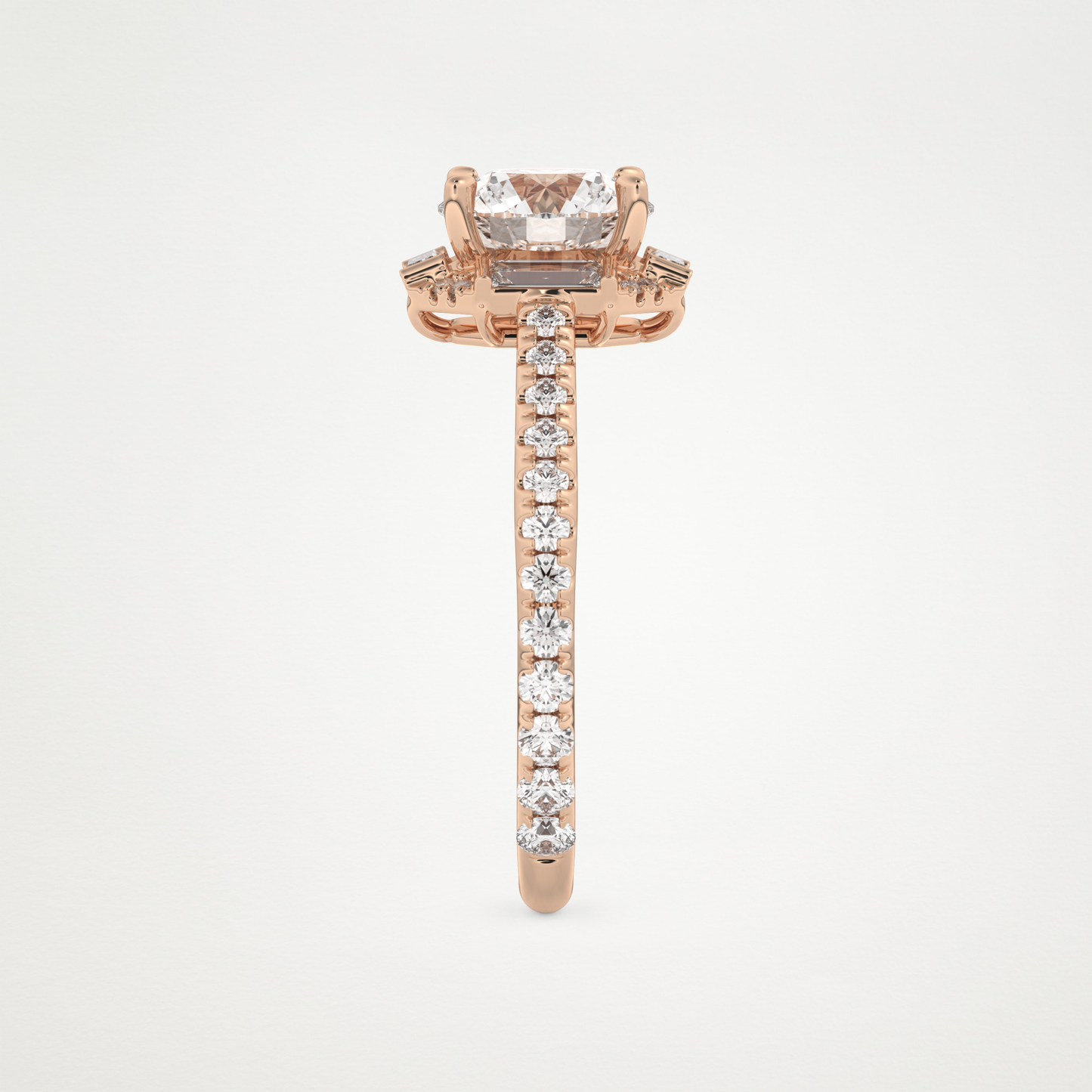 Round Cluster Lab Grown Diamond Engagement Ring