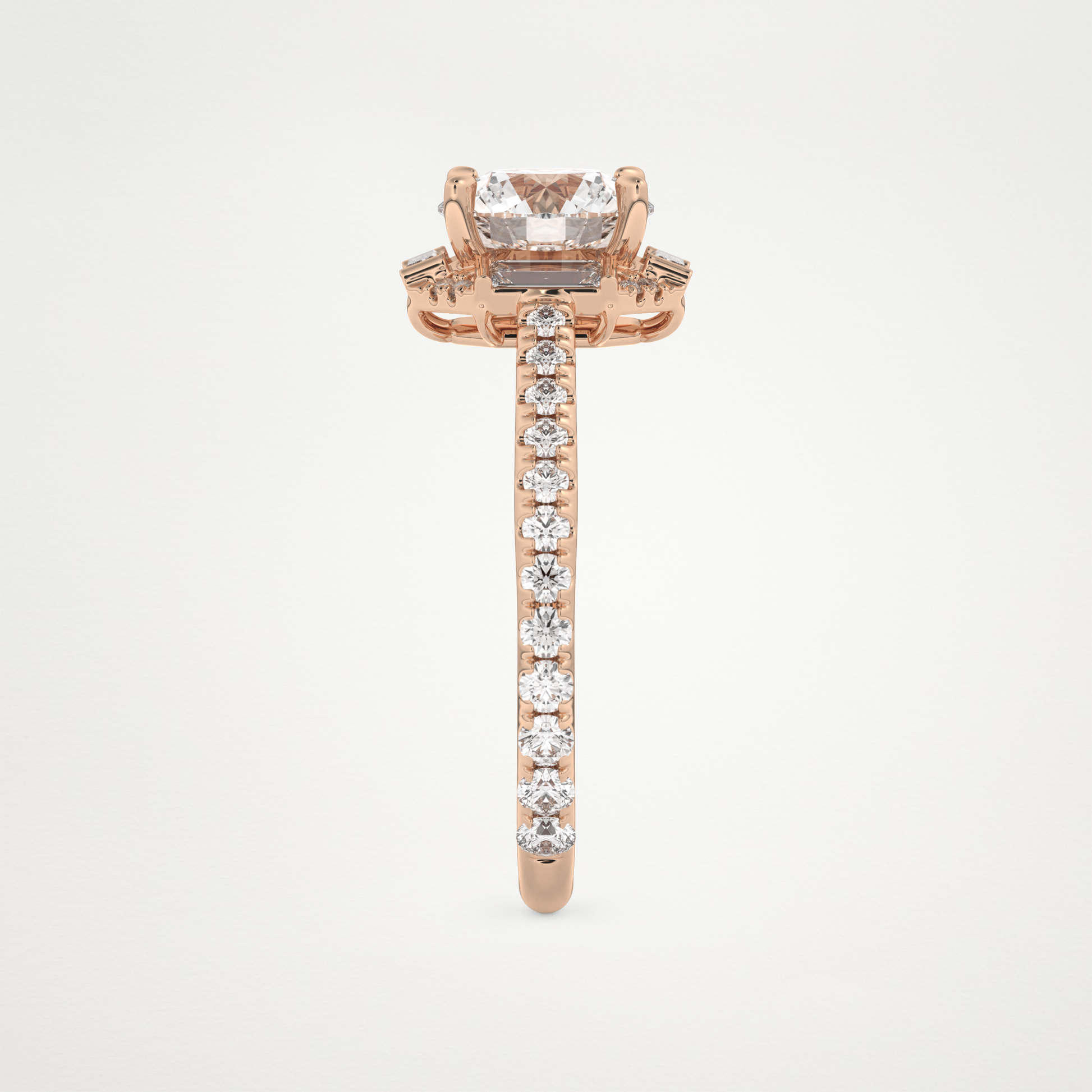 Round Cluster Lab Grown Diamond Engagement Ring