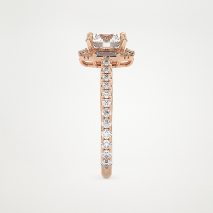 Round Cluster Lab Grown Diamond Engagement Ring