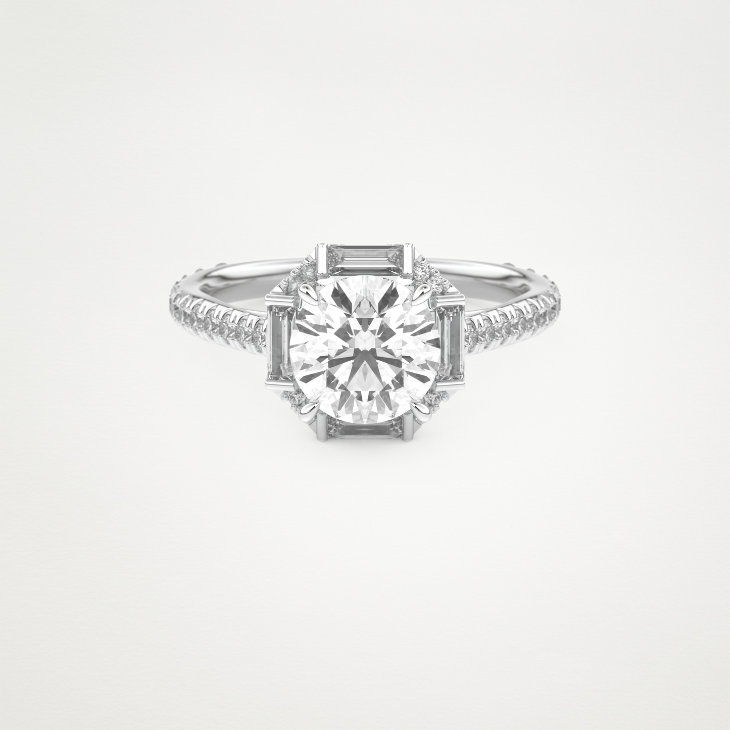 Round Cluster Lab Grown Diamond Engagement Ring