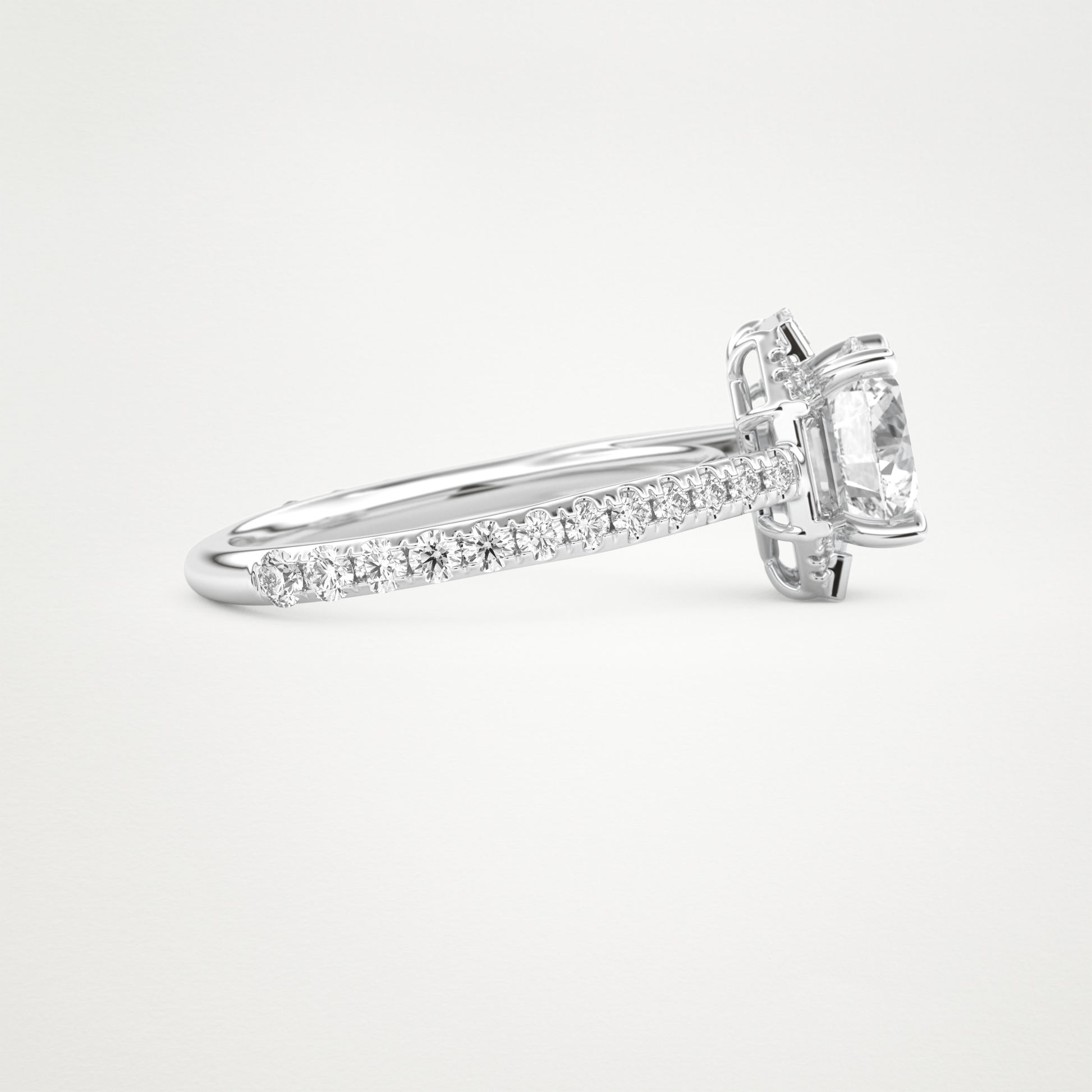 Round Cluster Lab Grown Diamond Engagement Ring