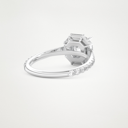 Round Cluster Lab Grown Diamond Engagement Ring