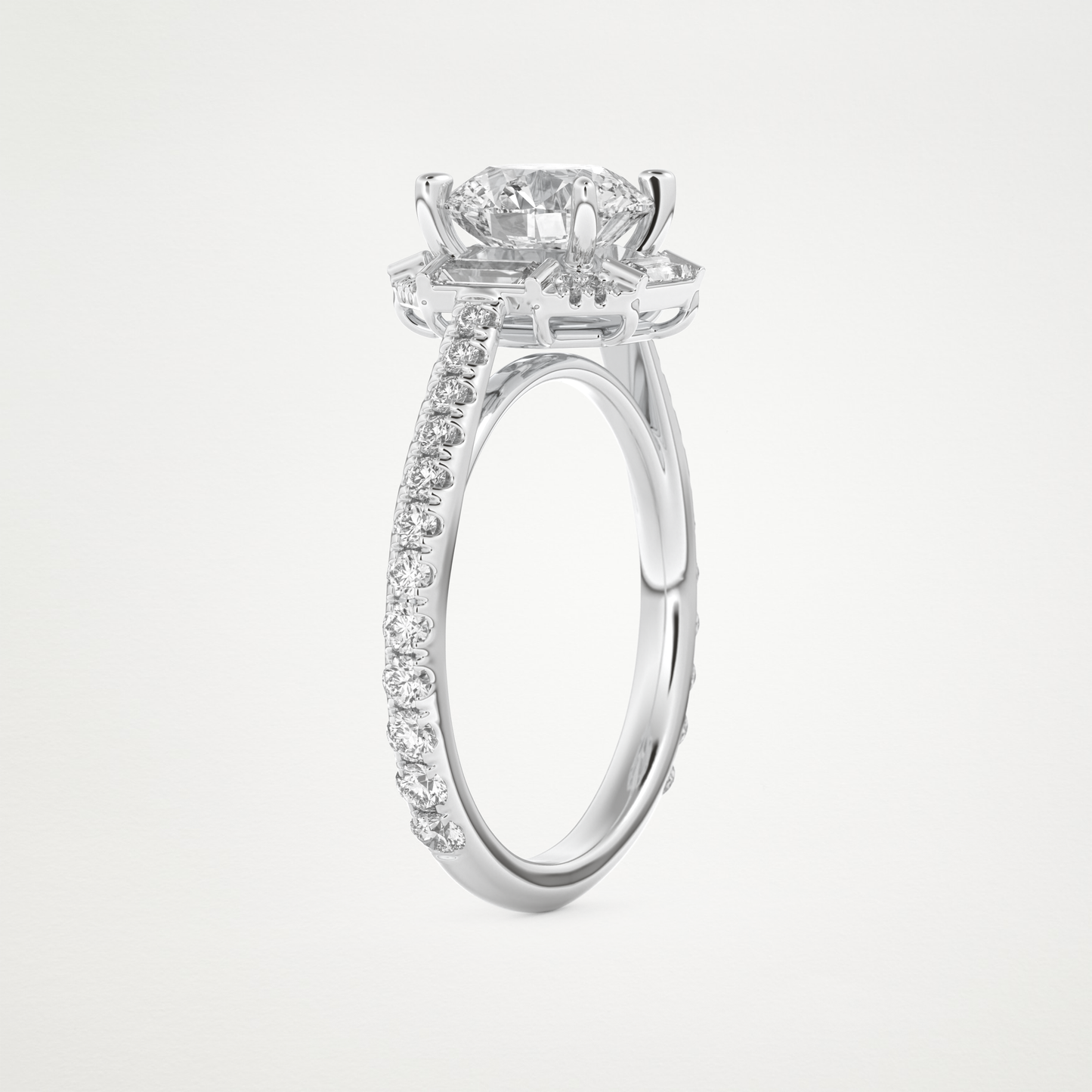 Round Cluster Lab Grown Diamond Engagement Ring