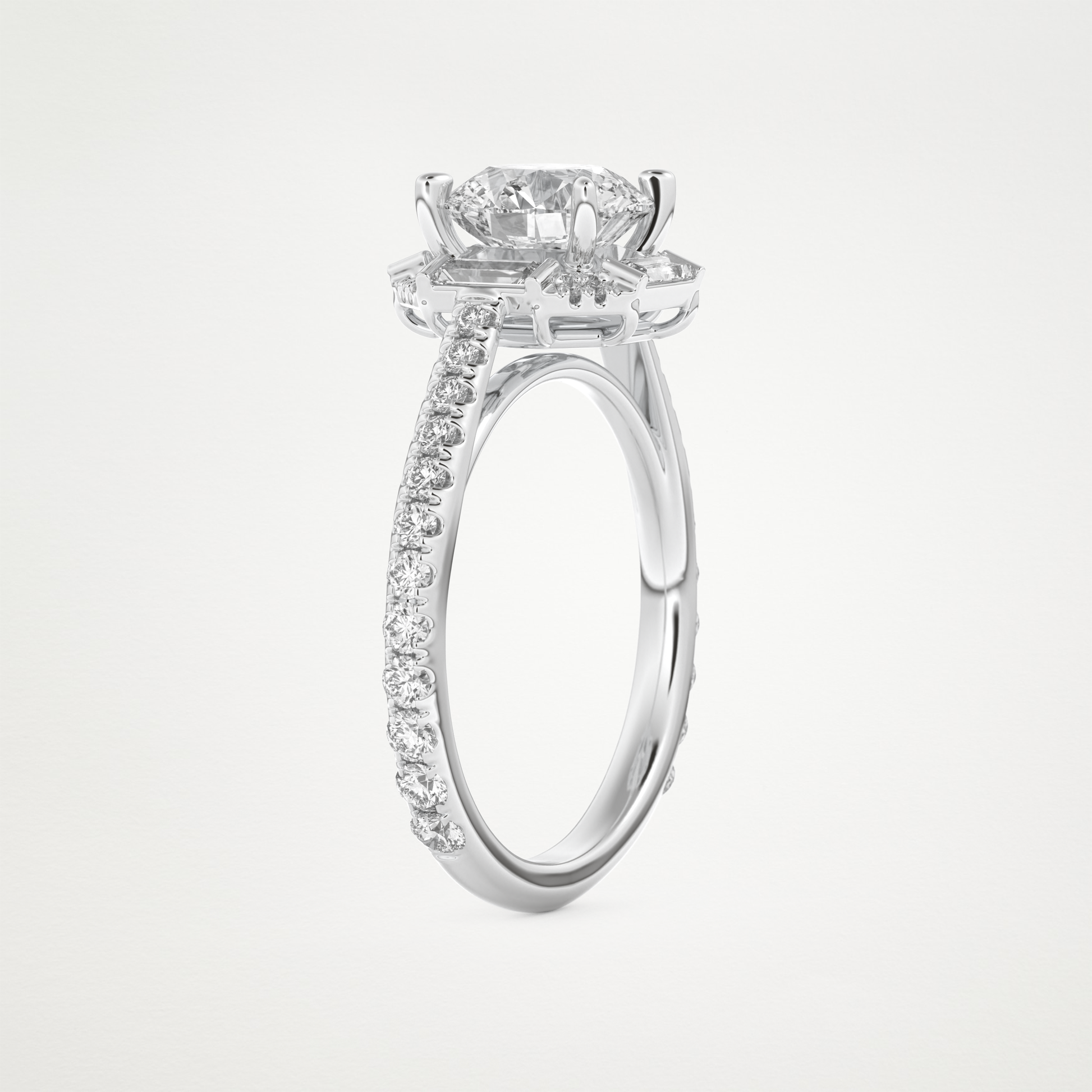 Round Cluster Lab Grown Diamond Engagement Ring