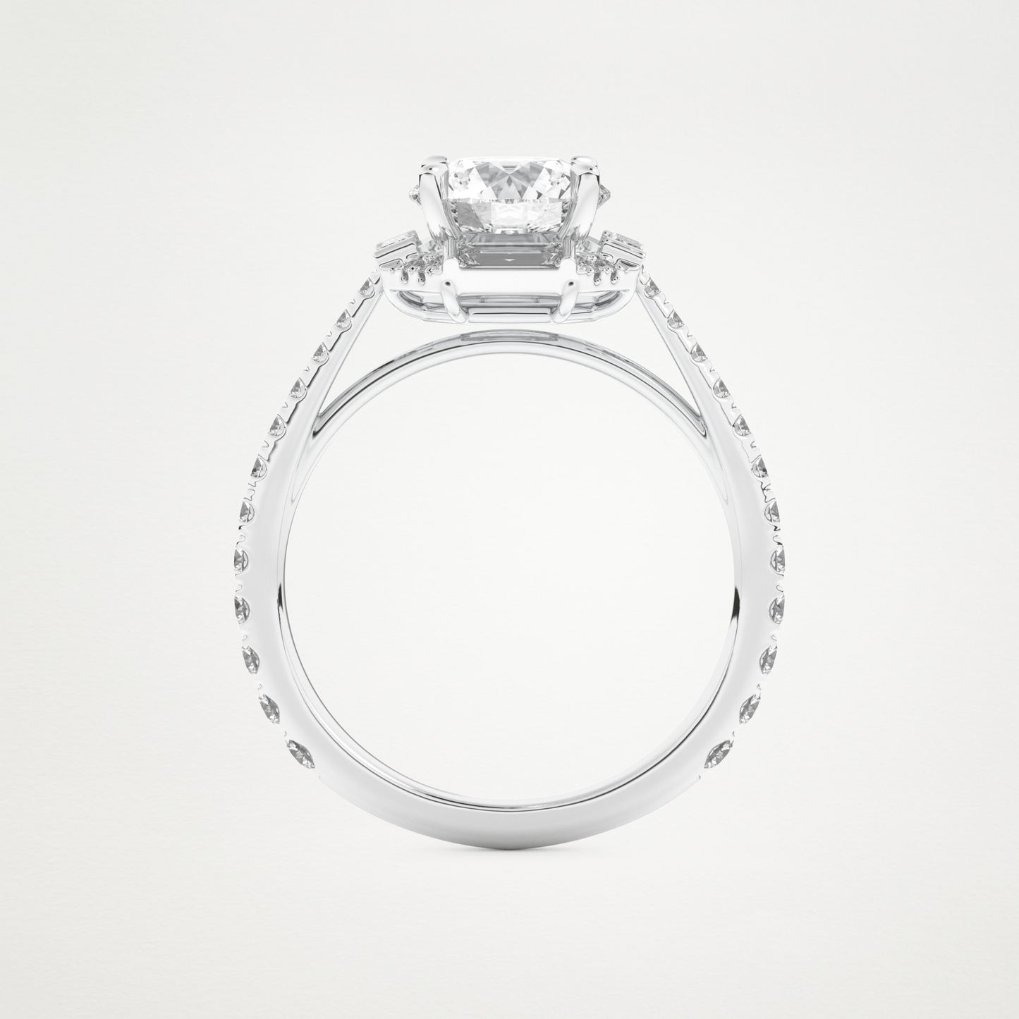 Round Cluster Lab Grown Diamond Engagement Ring