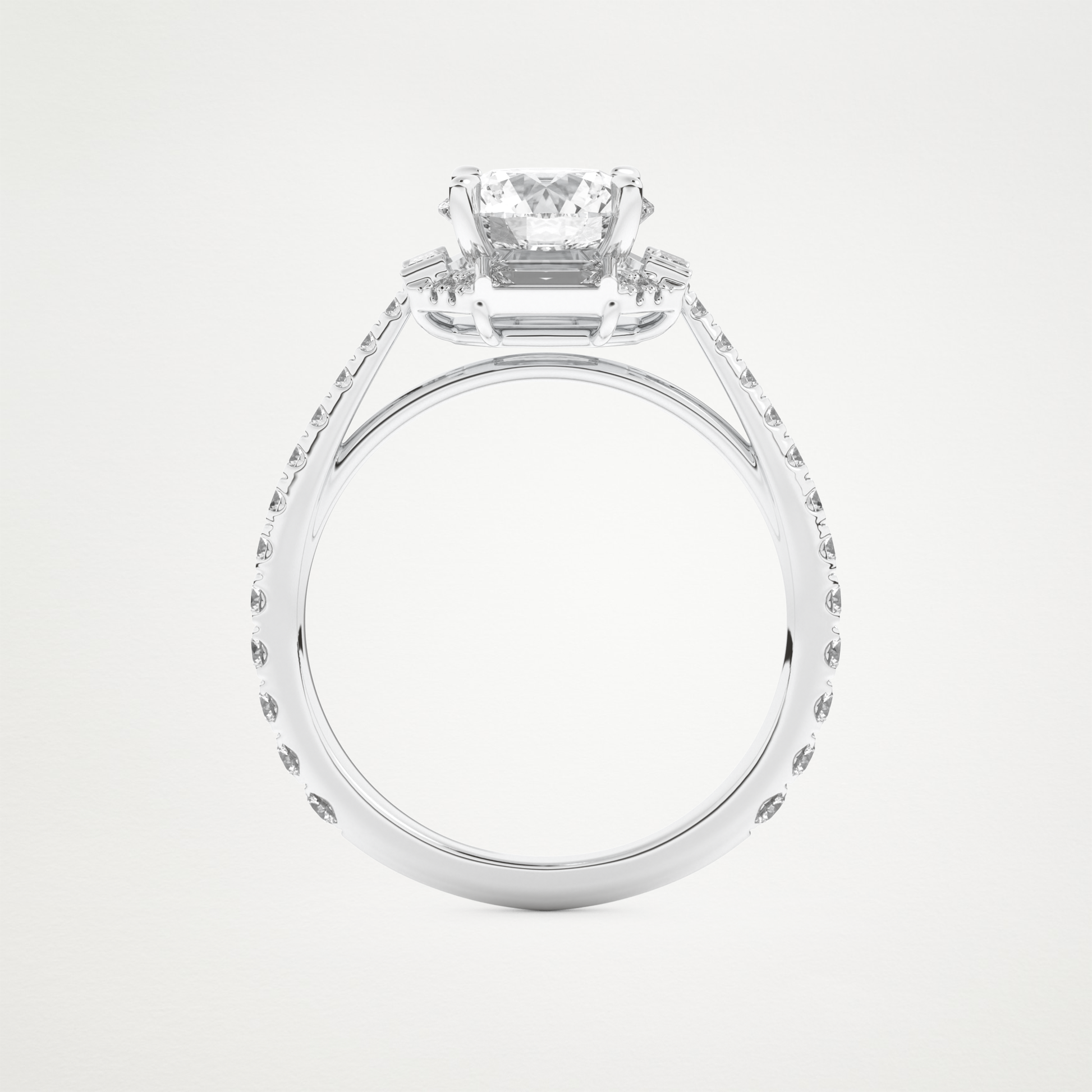 Round Cluster Lab Grown Diamond Engagement Ring