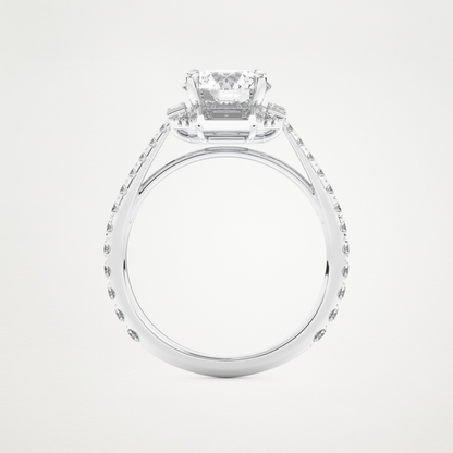 Round Cluster Lab Grown Diamond Engagement Ring