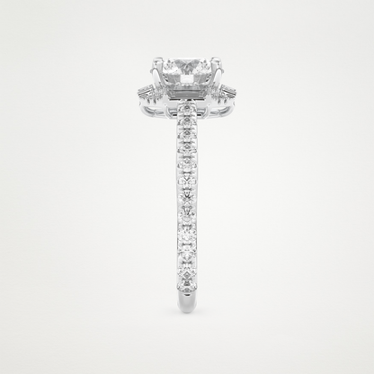 Round Cluster Lab Grown Diamond Engagement Ring