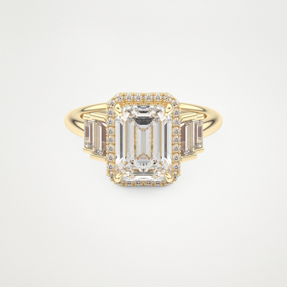 Emerald Cluster Lab Grown Diamond Engagement Ring