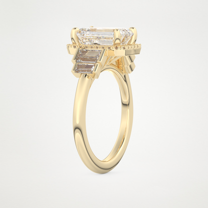 Emerald Cluster Lab Grown Diamond Engagement Ring