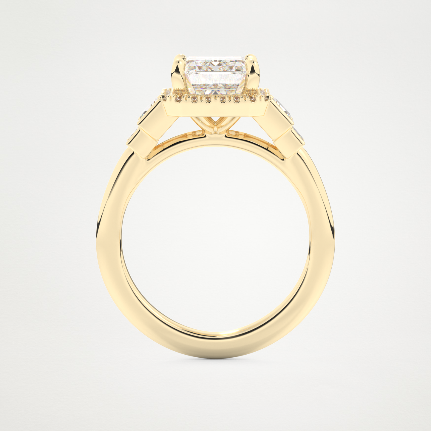 Emerald Cluster Lab Grown Diamond Engagement Ring