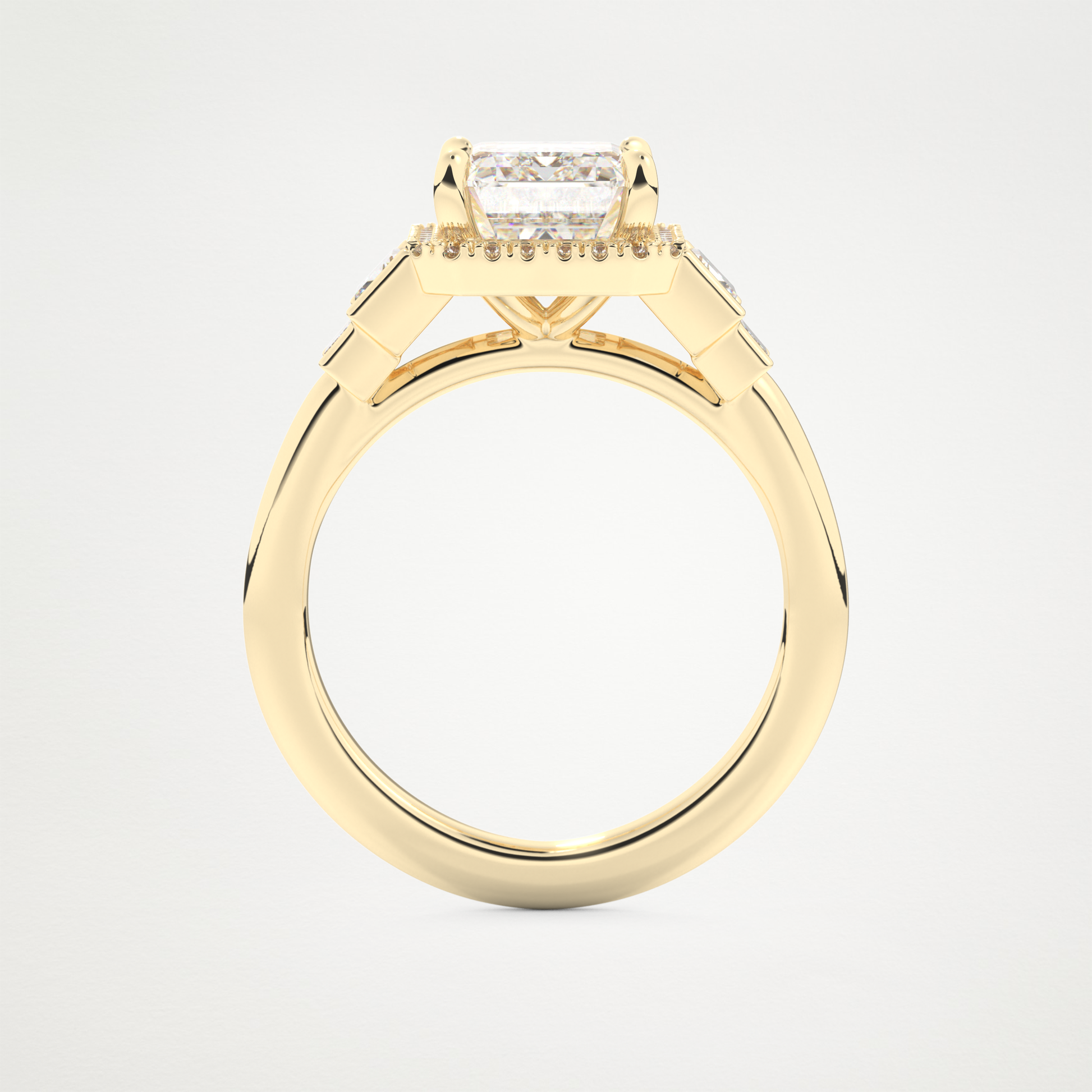 Emerald Cluster Lab Grown Diamond Engagement Ring