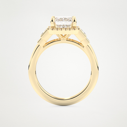 Emerald Cluster Lab Grown Diamond Engagement Ring