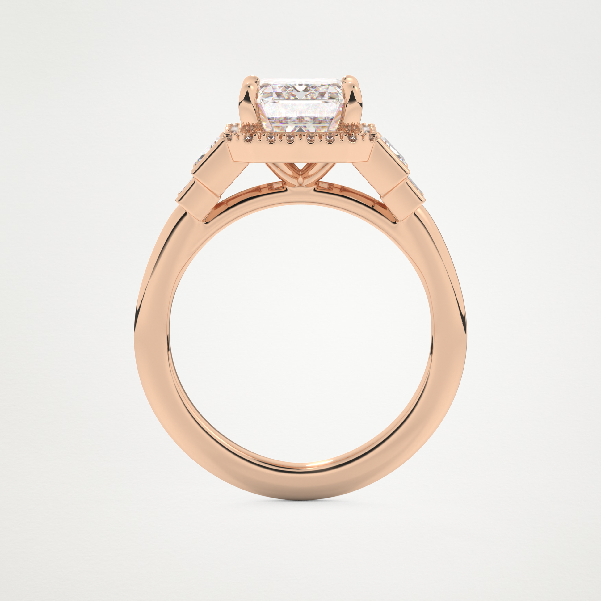 Emerald Cluster Lab Grown Diamond Engagement Ring