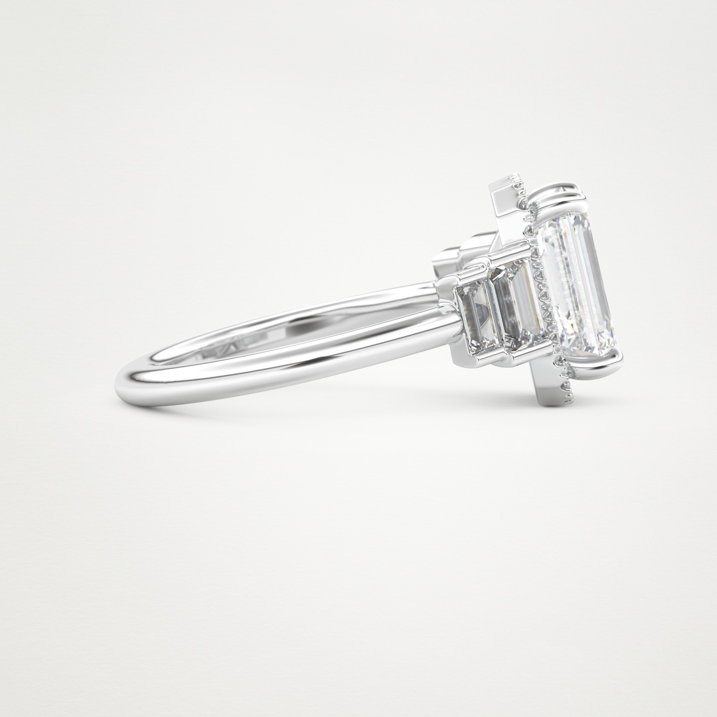 Emerald Cluster Lab Grown Diamond Engagement Ring