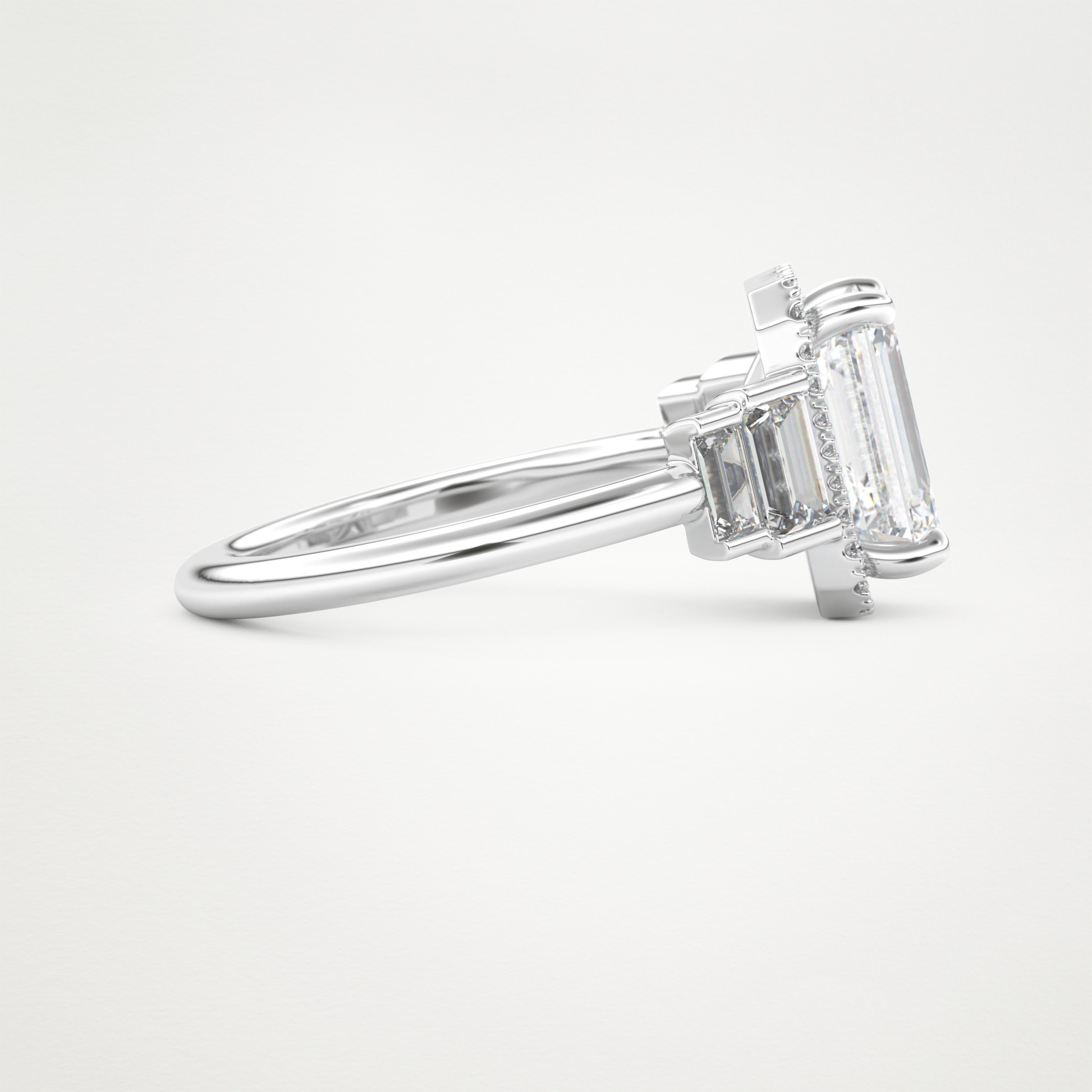 Emerald Cluster Lab Grown Diamond Engagement Ring