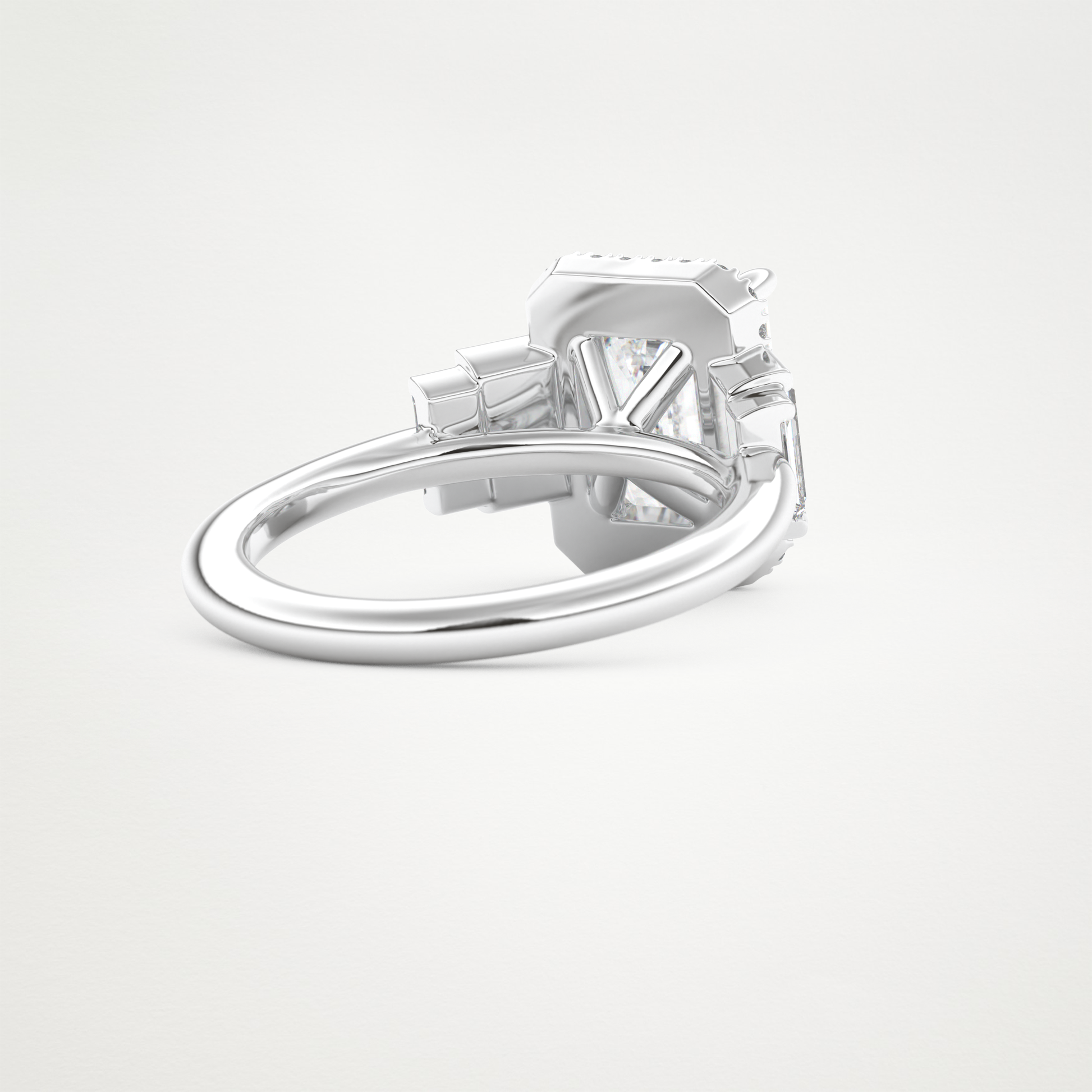 Emerald Cluster Lab Grown Diamond Engagement Ring