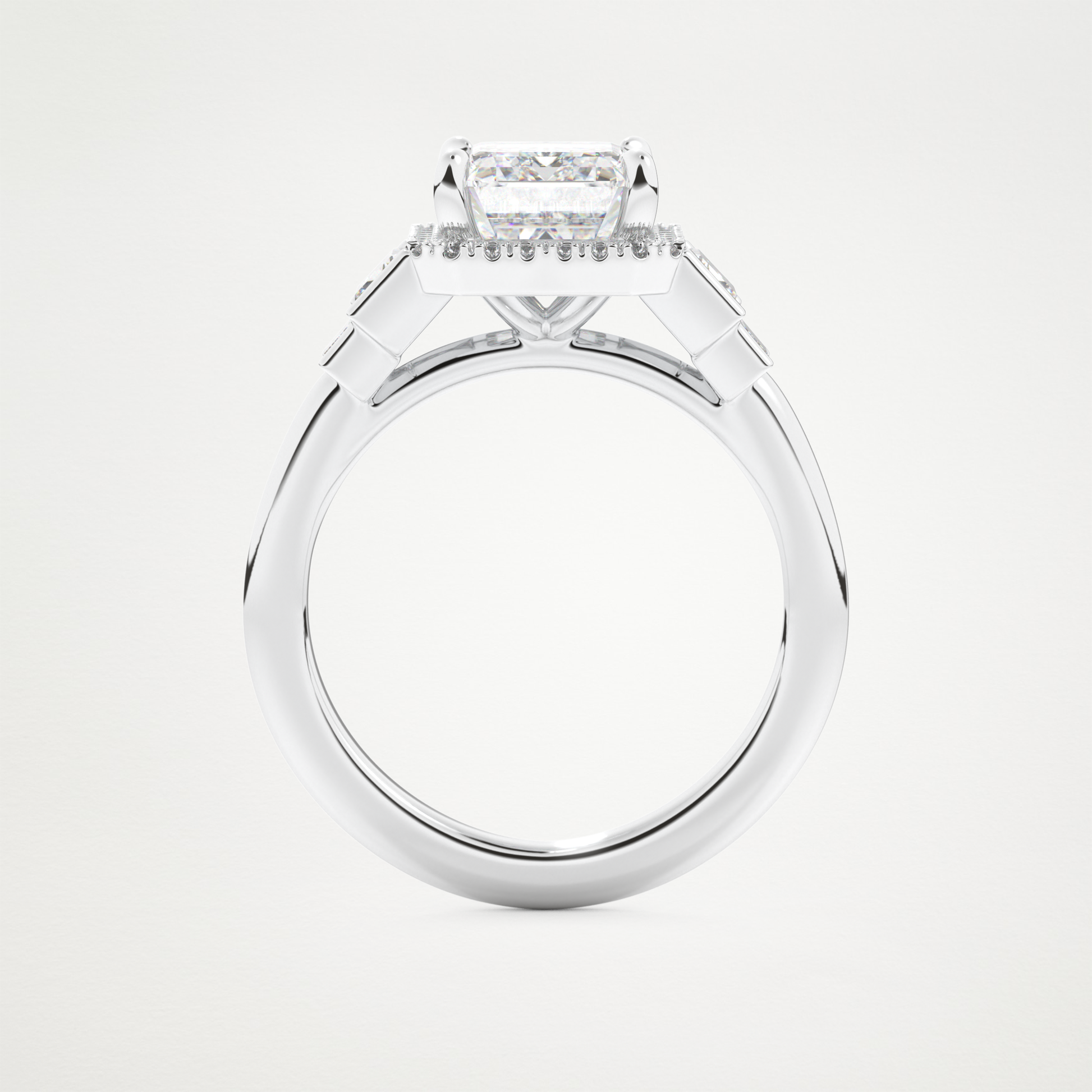 Emerald Cluster Lab Grown Diamond Engagement Ring