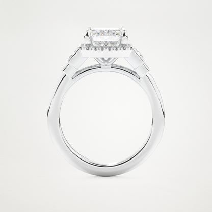 Emerald Cluster Lab Grown Diamond Engagement Ring