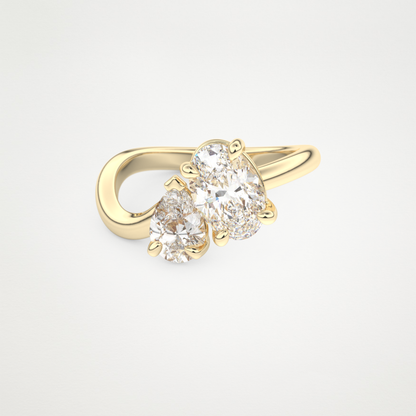 Oval Two Stone Lab Grown Diamond Engagement Ring